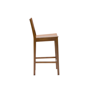 Tabouret de bar bois foncé noyer H65 cm MELVIL