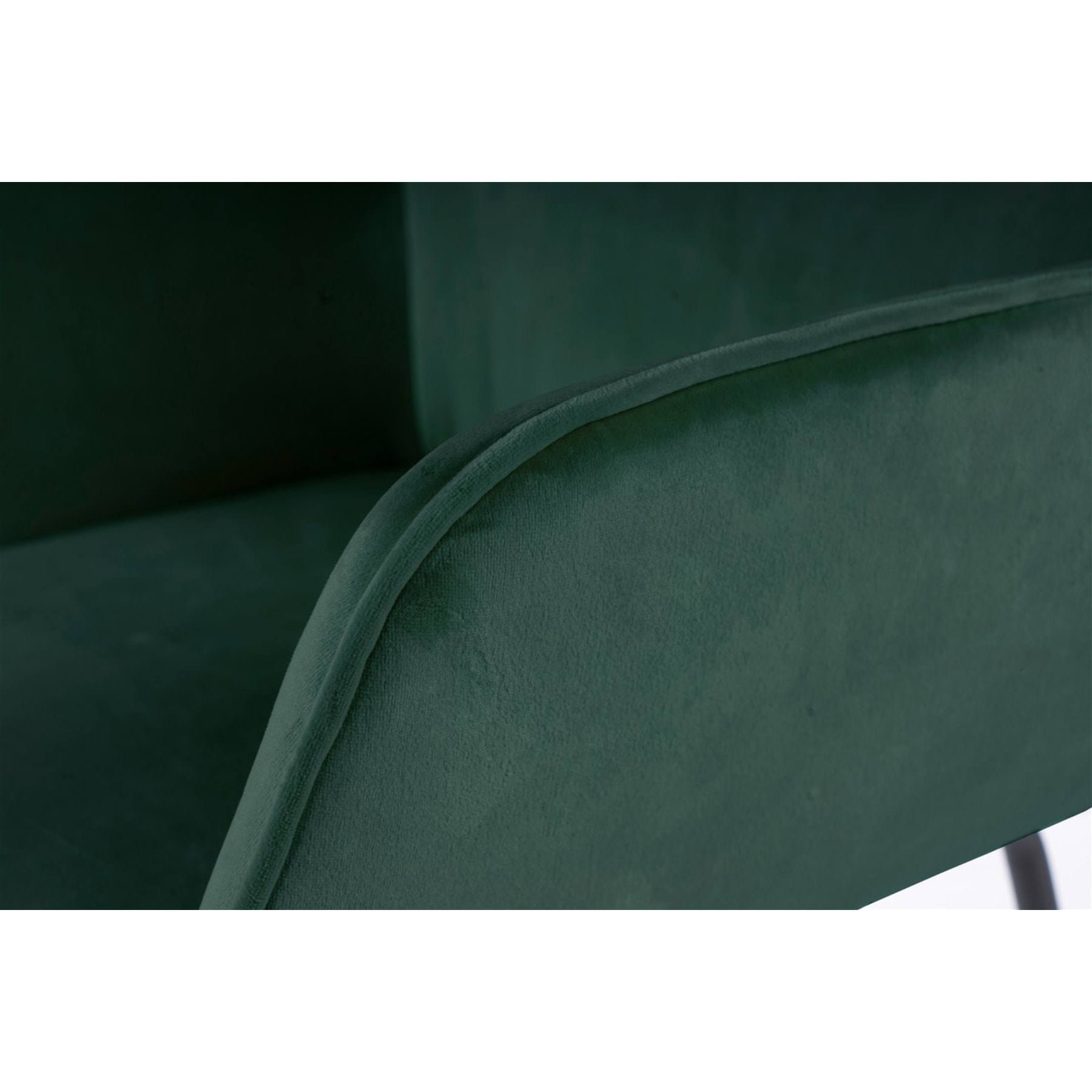 Sedia Eliot 100 con braccioli in velluto verde