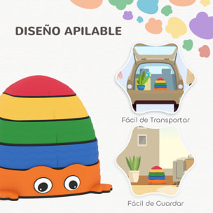 Conjunto de Piedras de Equilibrio para Niños Apilables de 5 Piezas Juego de Equilibrio para Niños de +2 Años Forma de Rana Antideslizantes para Interior y Exterior Multicolor