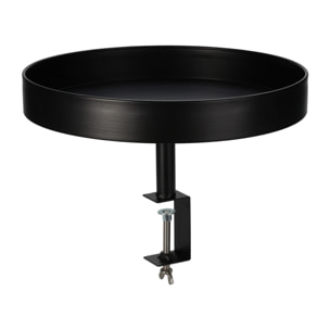 Bandeja redonda de metal pintado en negro - ø 36cm, profundidad 5cm - con tornillo de sujeción