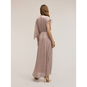 Motivi - Vestito lungo plissé metallizzato - Rosa