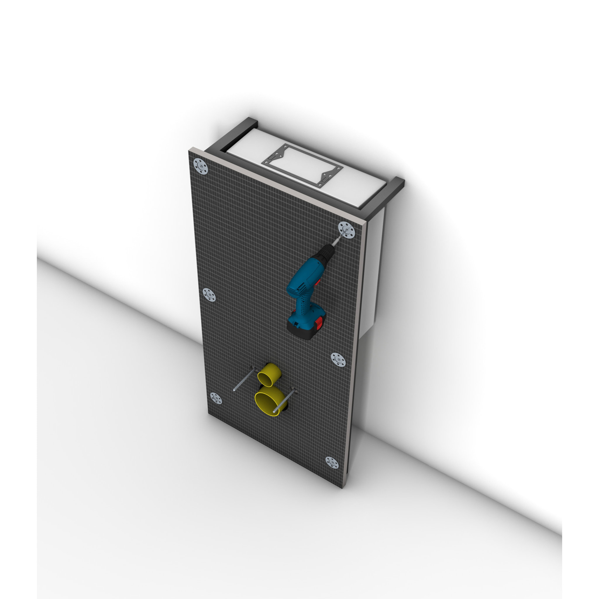 Pack WC Bâti autoportant + WC sans bride SAT Infinitio + Abattant softclose + Plaque Chrome mat + Set habillage