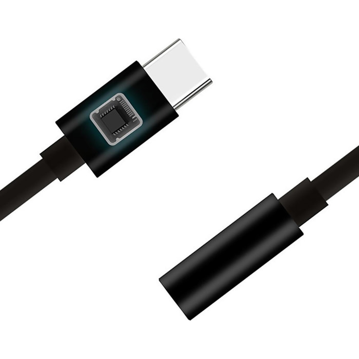 Cable adaptador de auriculares para conexión Tipo C, con salida minijack 3,5mm