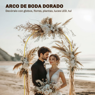Arco de Jardín de Metal para Rosas Arco de Boda con Recubrimiento en Polvo Resistente a la Intemperie para Plantas Trepadoras para Decoración Patio Terraza 120x40x220 cm Dorado