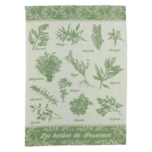 Torchon jacquard Herbes de provence