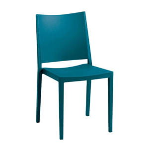 Lot de 2 chaises de jardin en plastique - bleu pétrole - LAGOS