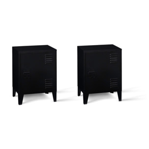 Tables de chevet Storen en métal - lot de 2 - Noir