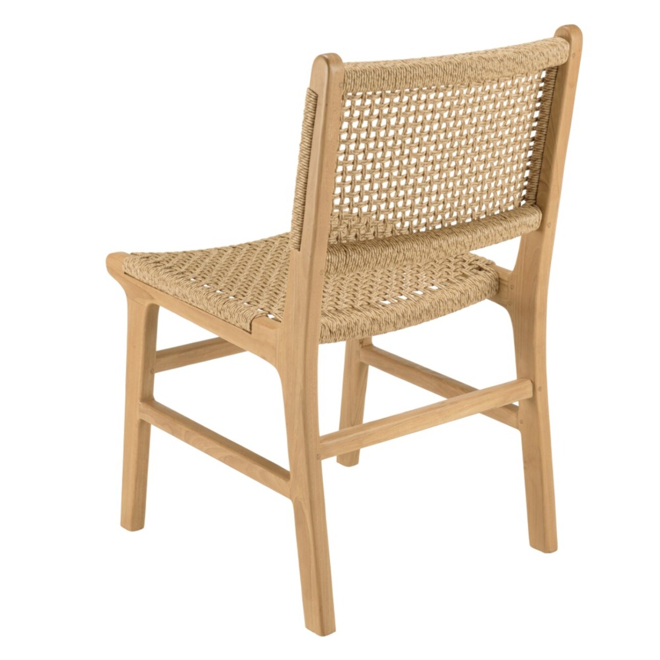 VALERIA - Lot de 2 chaises jardin teck naturel rotin synthétique beige