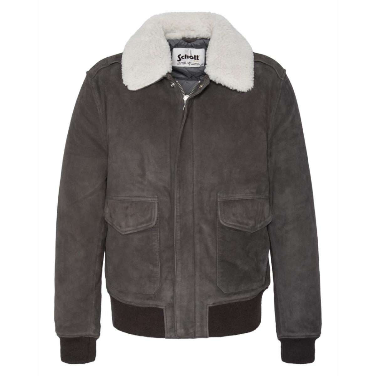 LC2410S SUEDE PILOT JACKET GOATSKIN SUEDE Grigio