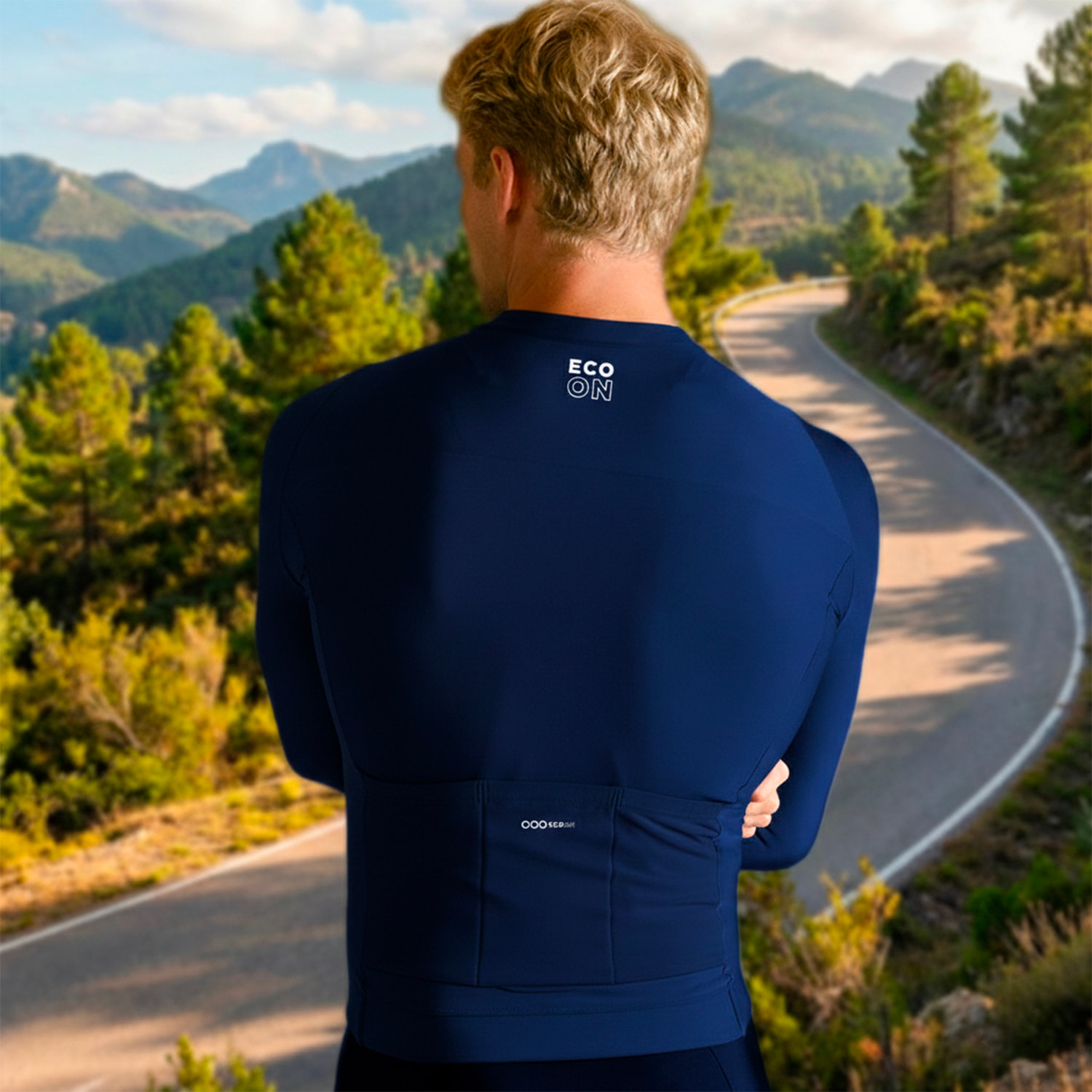 Maglia ECOON modello PRO Bonneville Blu navy da Uomo