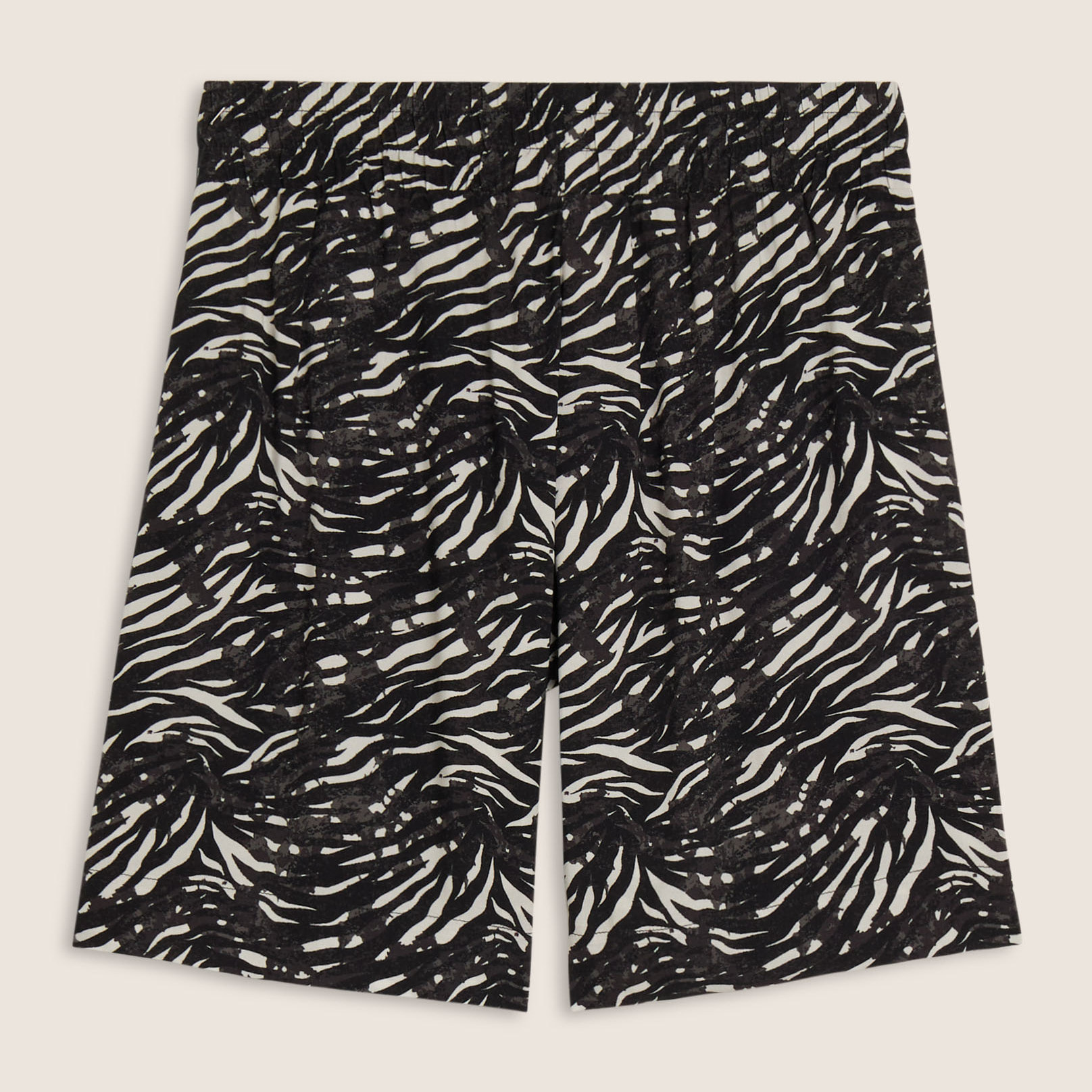 Pantaloni corti in viscosa animalier con vita elasticizzata