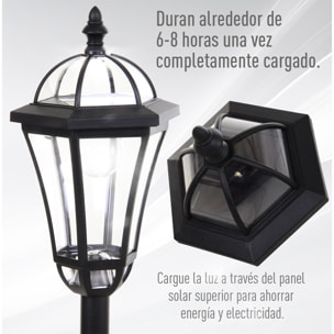 2 Farolas Solares de Jardín 129 cm con 2 Luces LED Blanca 3500K Impermeable IP44