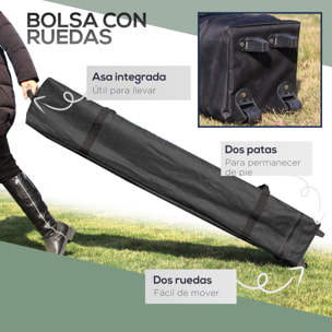 Outsunny Cenador Plegable 2,5x2,5x2,68 m Carpa de Jardín Protección UV 50+ Ajustable en Altura con 4 Bolsas de Arena y Bolsa de Transporte para Camping Fiestas Patio Verde Oscuro