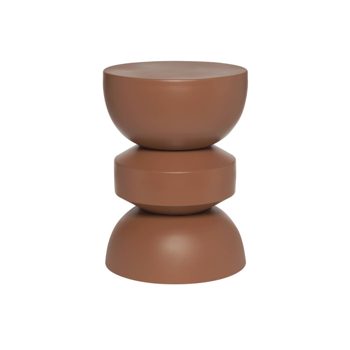Table d'appoint. bout de canapé. table de chevet en métal. terracotta. Assa. Ø32 x H 44.5cm