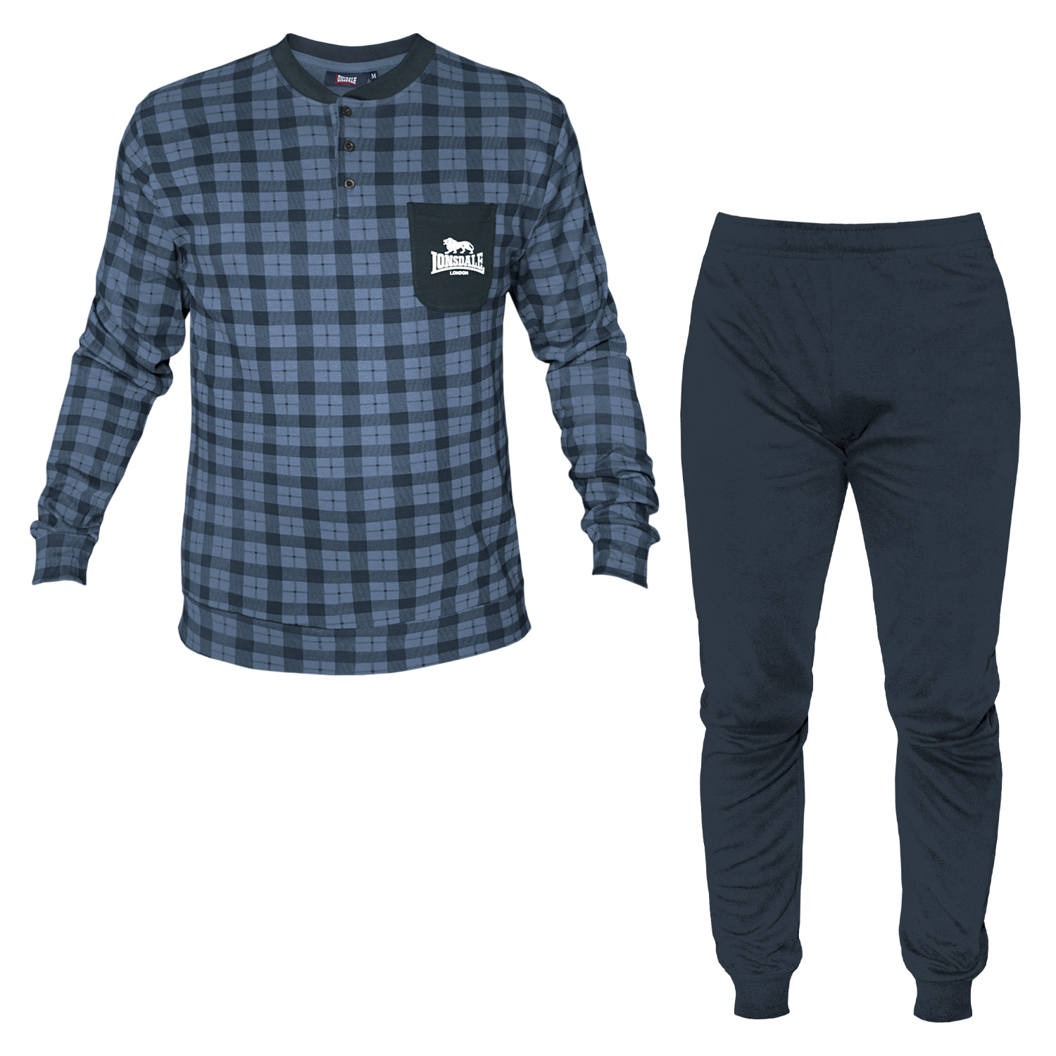 Pigiama Uomo LONSDALE Caldo Cotone Interlock Manica Lunga