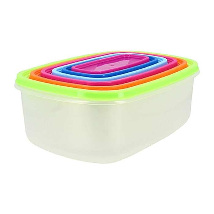 Lot de 6 boîtes hermétiques en plastique