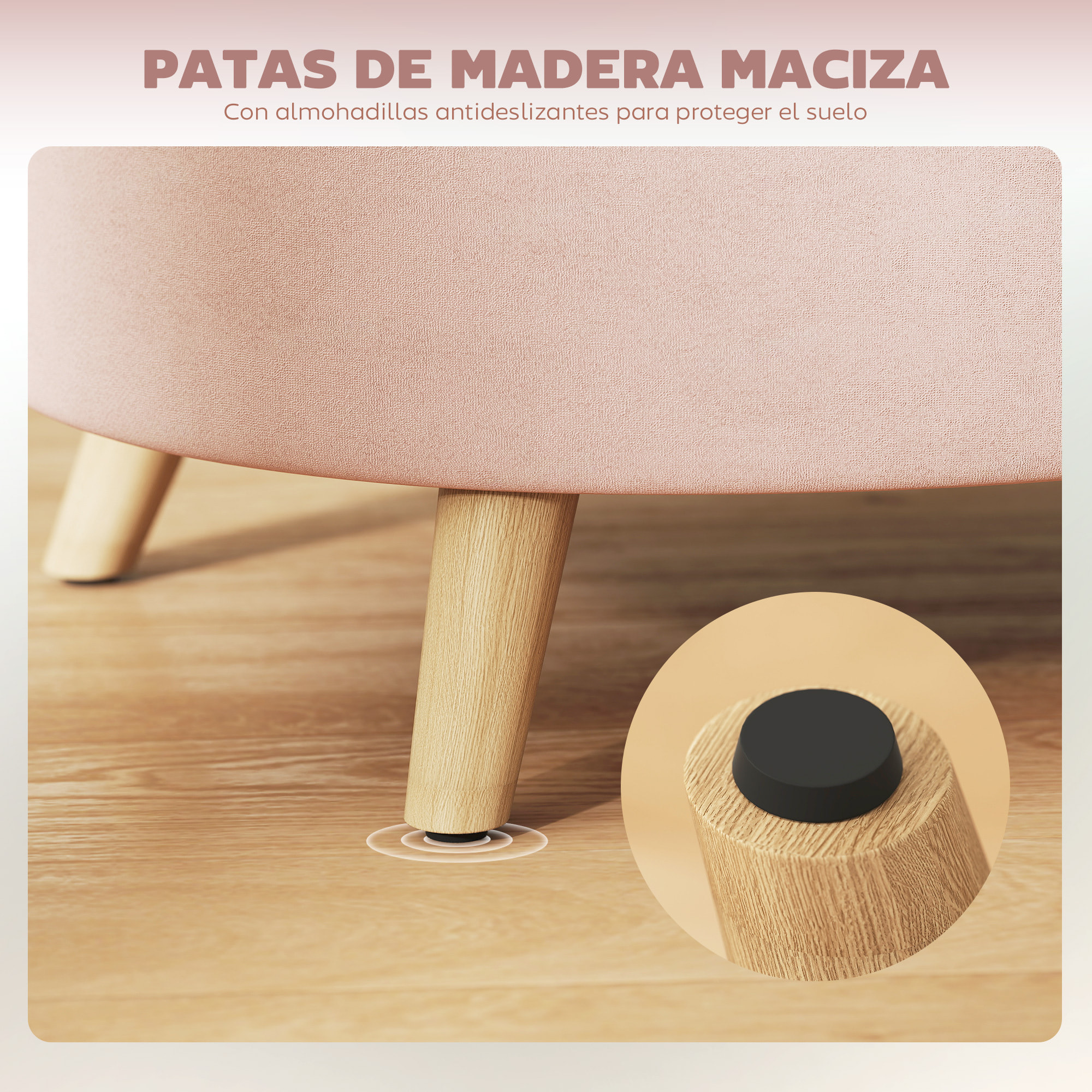 Puff Almacenaje Ovalado, Banco Almacenaje, 71x51,5x42 cm, Tapizado en Terciopelo, con Patas de Madera Maciza, Carga 120 kg, para Sala de Estar, Dormitorio, Entrada, Rosa Claro