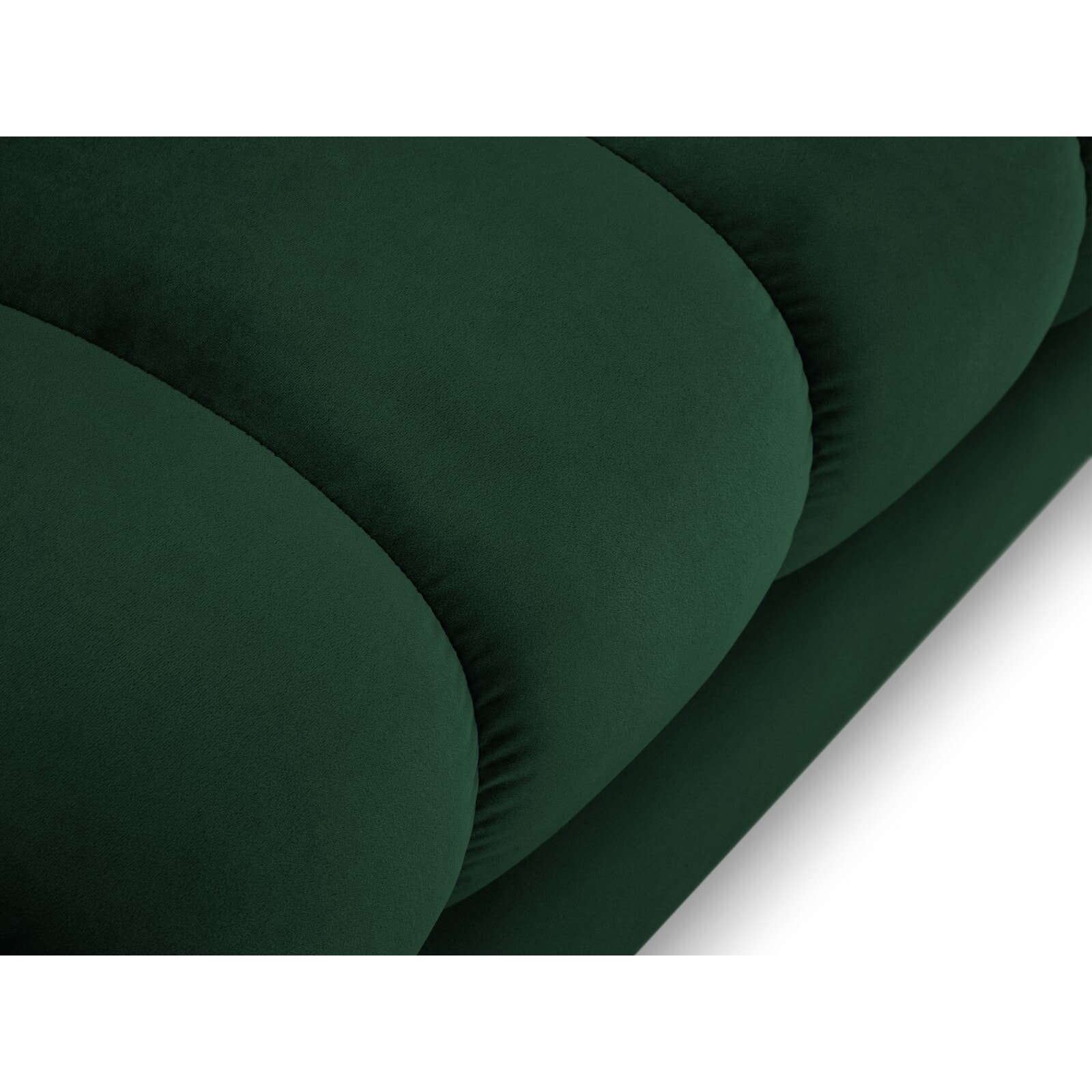 Méridienne droite "Bali" en velours vert bouteille