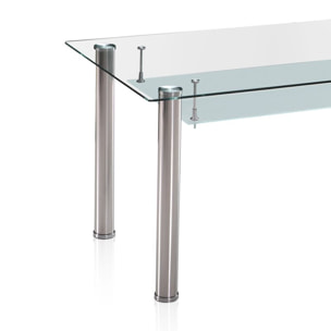 Mesa de comedor Tyra Cristal - Cromo