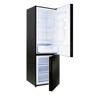 Frigorífico Combi EVVO F60B Glass, 247 l + 94 l, Negro