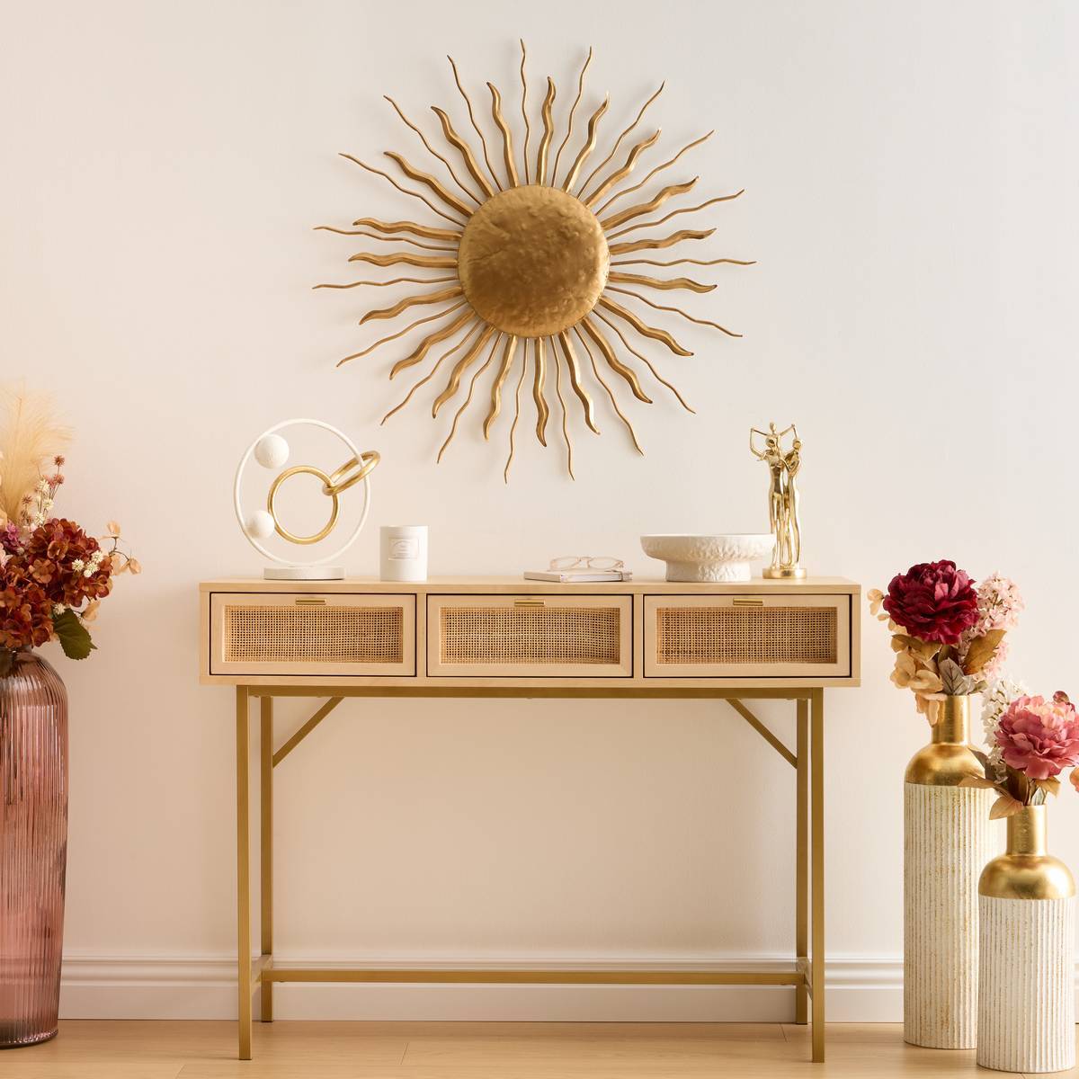 Décoration murale Edwige doré D80cm