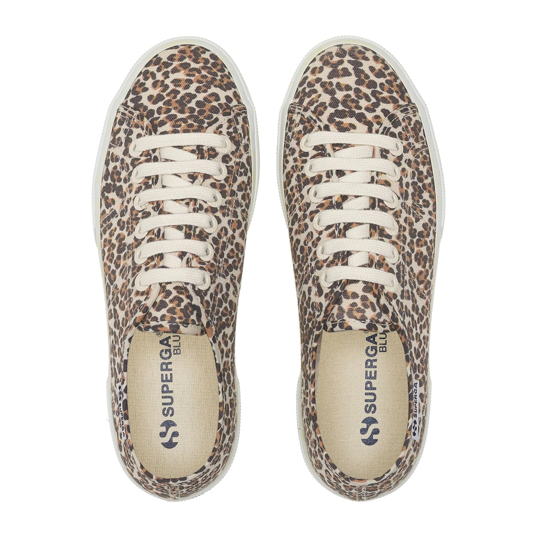 Scarpe da donna Superga Verde 3740 Platform Leopard Print Leggera