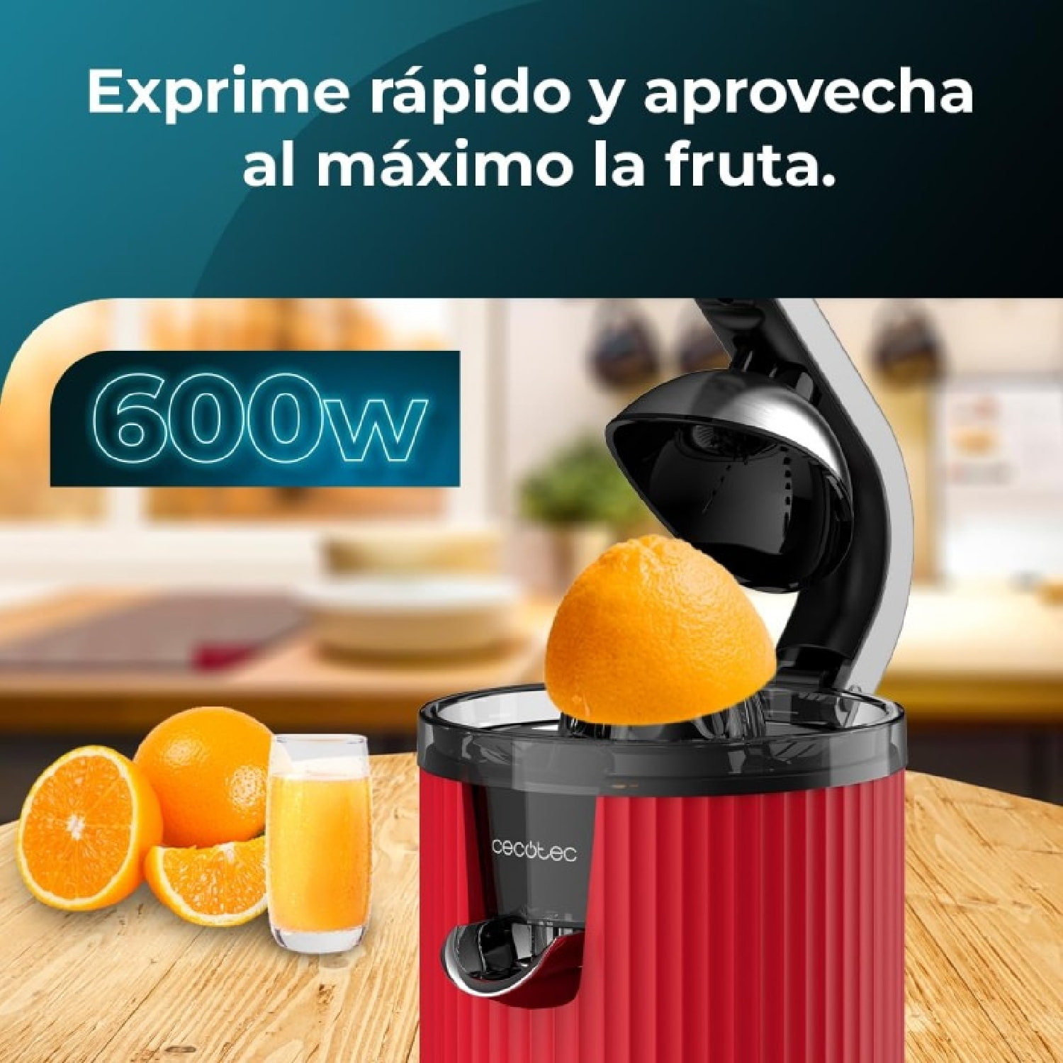 Spremiagrumi elettrici a pressione Xqueeze RetroJuice 600 Red Cecotec