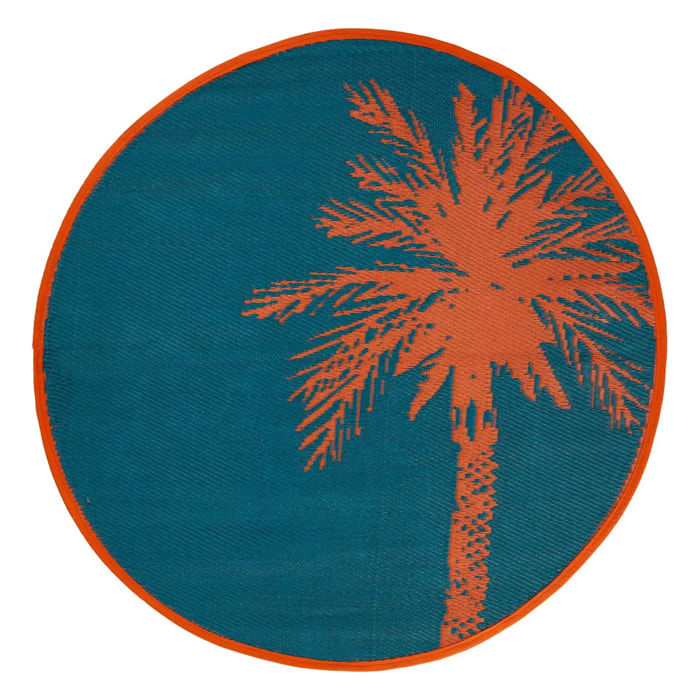 Tapis d'extérieur "Yucatan" bleu canard D120cm