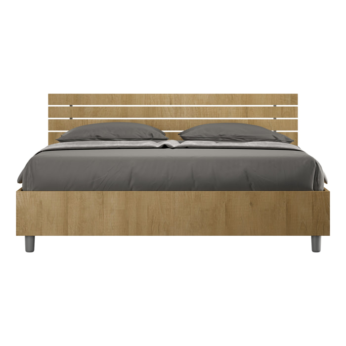 Letto contenitore 160x200 testata inclinata con doghe quercia Ankel