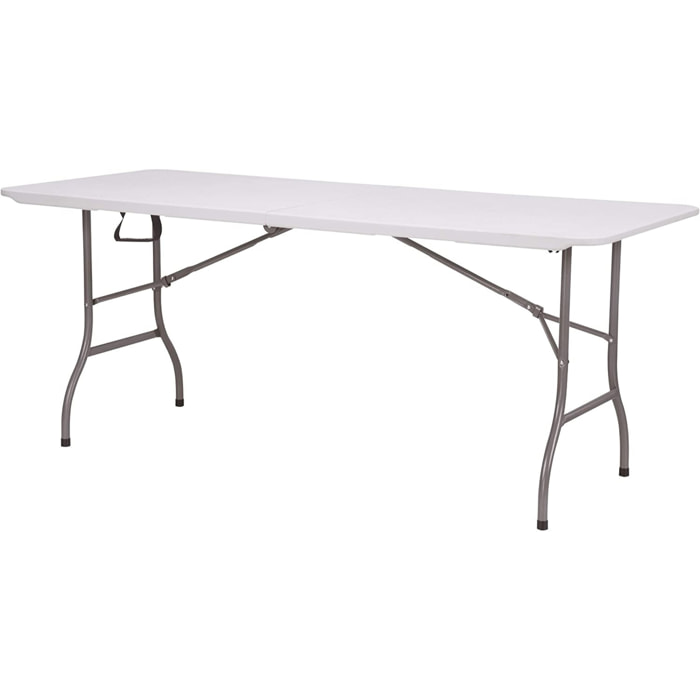 Mesa plegable multifuncional 180 x 75 x 74 cm con fijador de barra metálica con sobre plegable