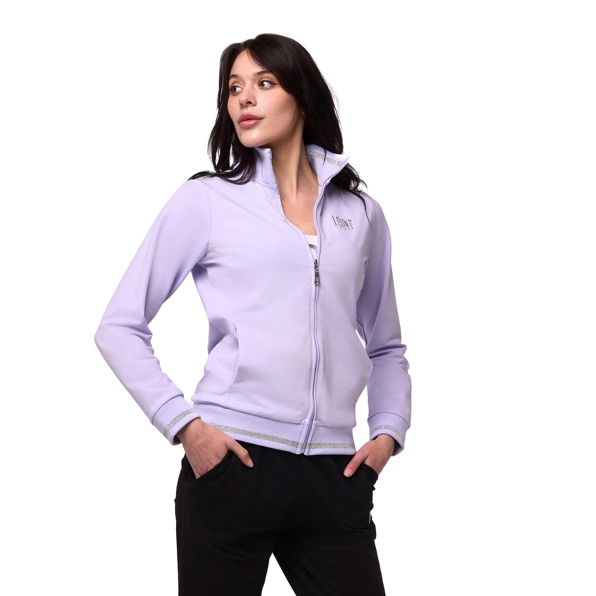 Tuta da donna con felpa con colletto e zip e joggers non felpata Leone Bright