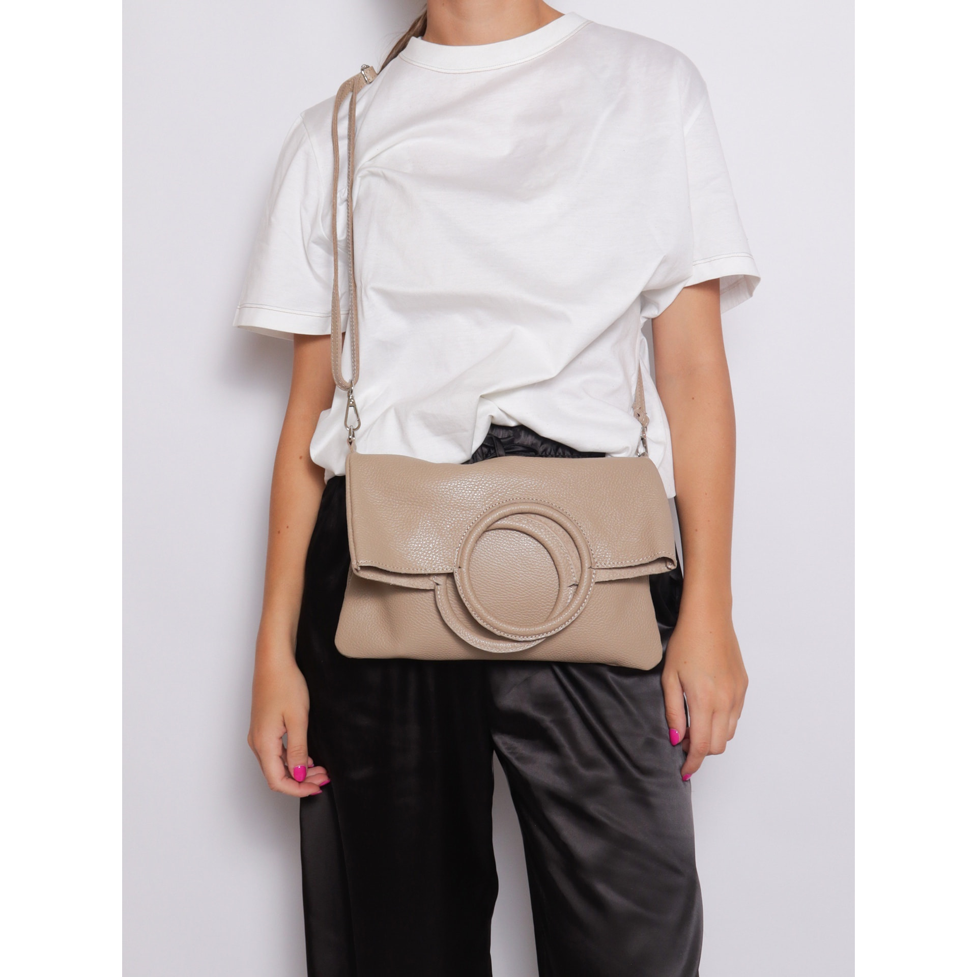 Borsa a mano da donna Made in Italy - Modello Valora Chic - 100% pelle - 29.0 x 30.0 x 1.0 cm