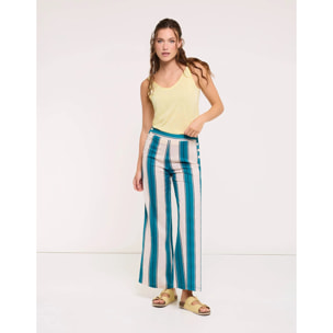 Pantalón Largo Turquesa Rayas - Doven