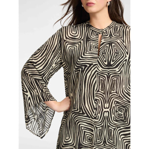 Elena Mirò - Blusa lunga stampata in viscosa - Nero
