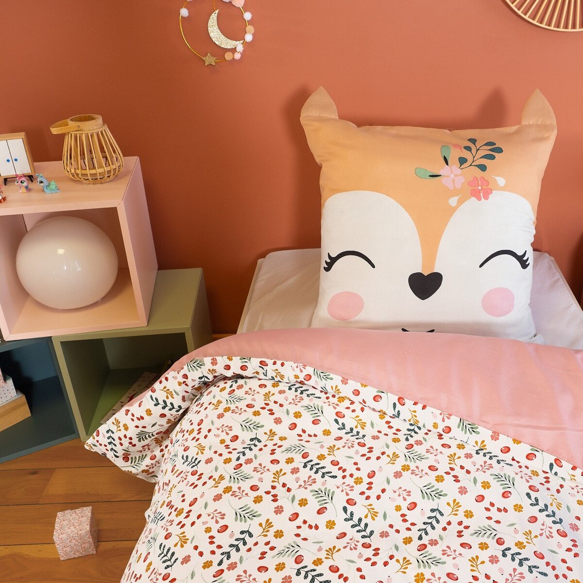 Parure de lit enfant polyester rose