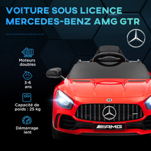 Voiture électrique enfant licence officielle Mercedes-Benz AMG GTR - 12V, 5Km/h max. - nombreux effets - télécommande - rouge