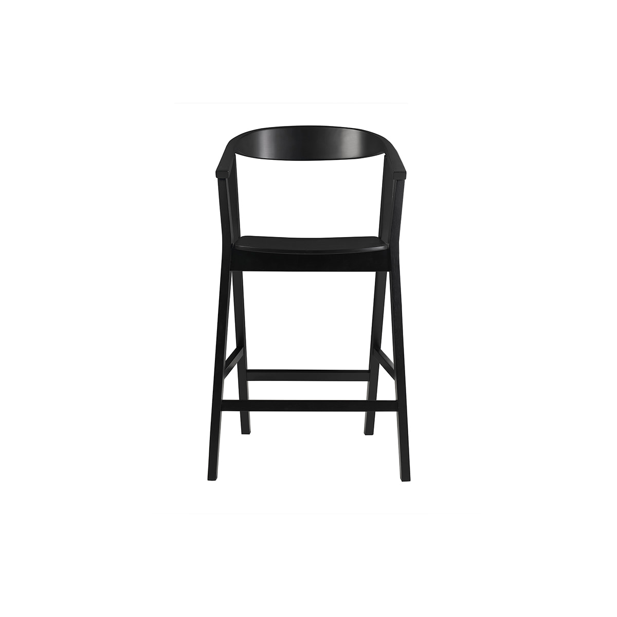 Tabourets de bar scandinaves en bois noir (lot de 2) BAHIA