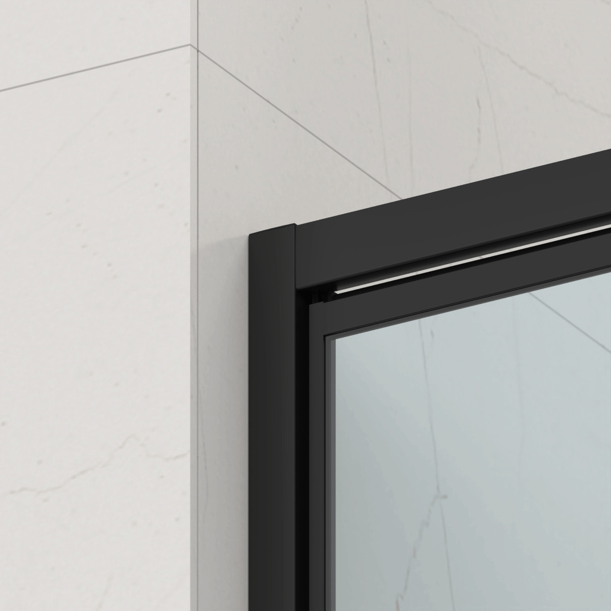 TEX-C ensemble porte compact/paroi 80x90cm anticalcaire avec profilés noir mat (SATTEXC80S90C)