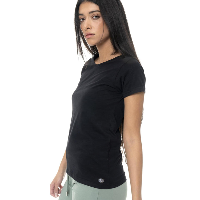 Leone Camiseta básica de mujer de manga corta