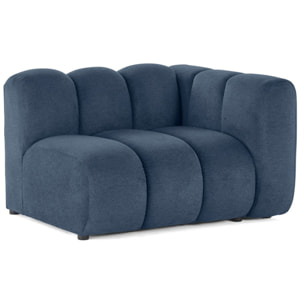 Debbie - module d'assise droit en tissu texturé - Bleu