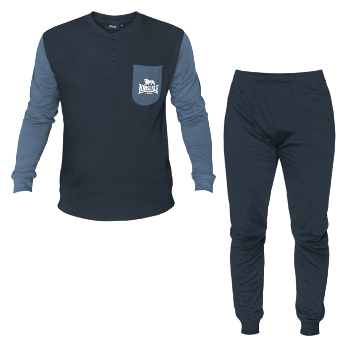 Pigiama Uomo LONSDALE Caldo Cotone Interlock Manica Lunga