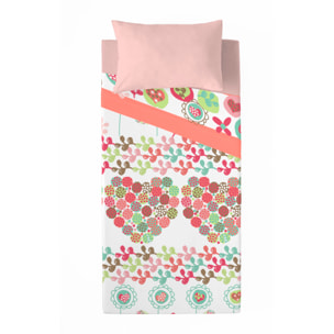 Cool Kids - Juego de Sábanas Estampadas - Infantil - Incluye 1 Funda de Almohada - 100% Algodón - Tropical Analy