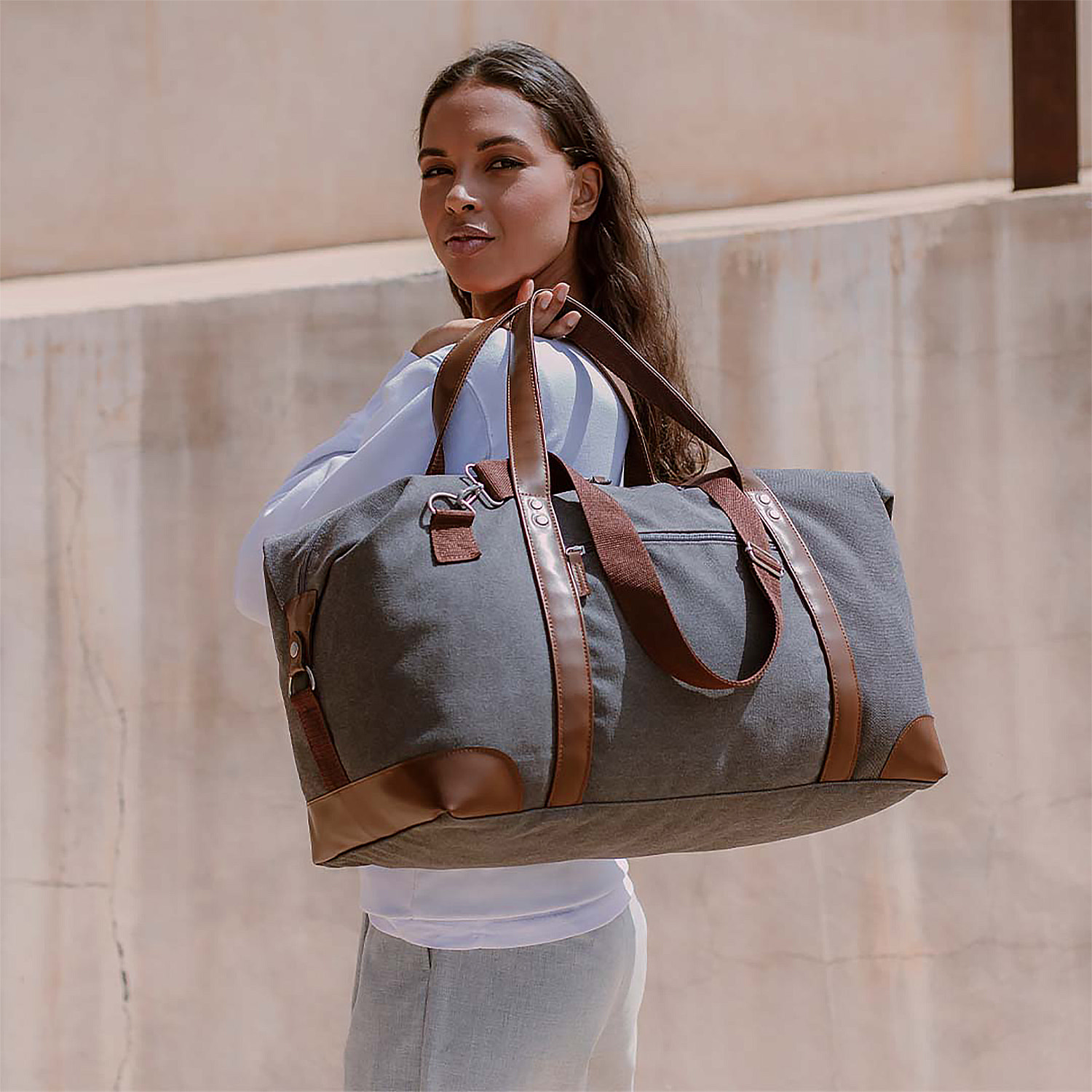 Bolso viaje retro canvas 475gsm