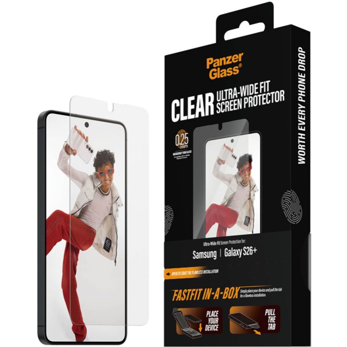 Protège écran PANZERGLASS Samsung Galaxy S26 Plus pose facile