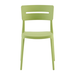Set da, 4 Sedia Bella Verde In Polipropilene per soggiorno, cucina e arredo bar