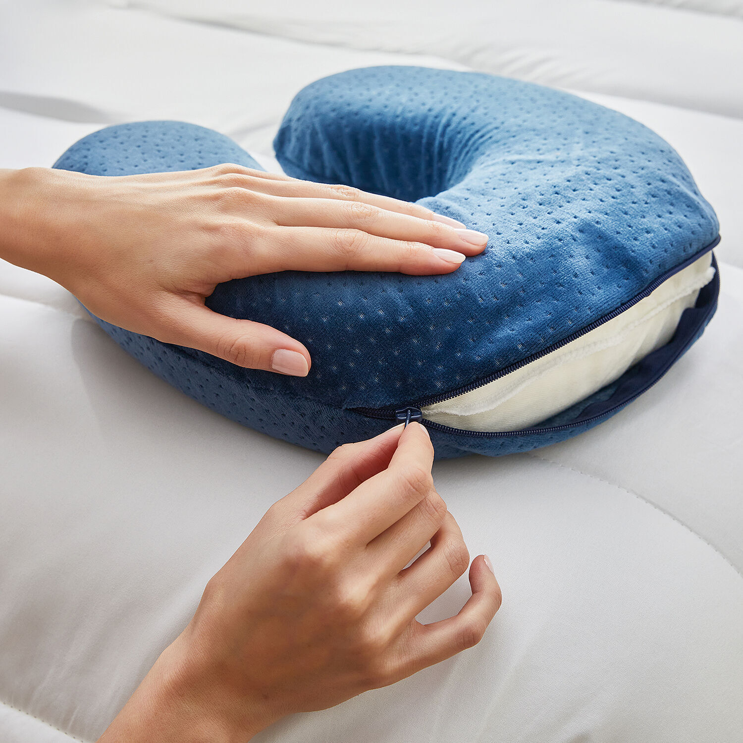 Almohada de Viaje Cervical Viscoelástica | Firmeza Baja