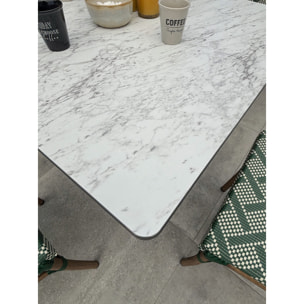 BISTRO - Ensemble repas de jardin 2 places en acier et plateau en HPL - vert