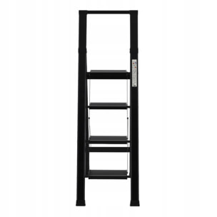 Scala piatta 4 Gradini in alluminio nera antiscivolo uso domestico 150 kg