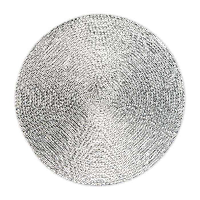 Set de 6 sets de table ronds Excelsa – Platinum, Polypropylène Argenté