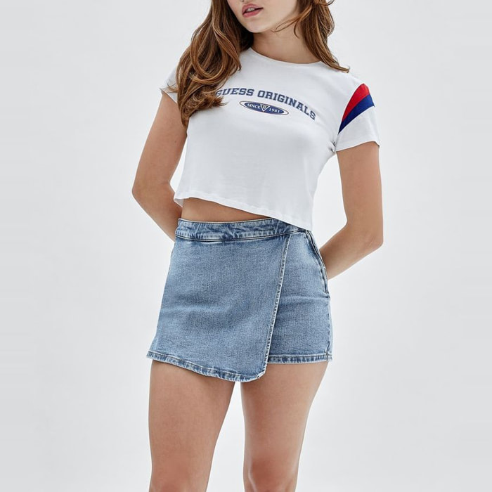 GUESS Originals - T-shirt Neil - logo - 100% coton - blanc